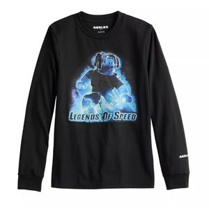 Roblox Boys' Legends of Speed Graphic Long Sleeve Tee Black Medium (10-12) NWT